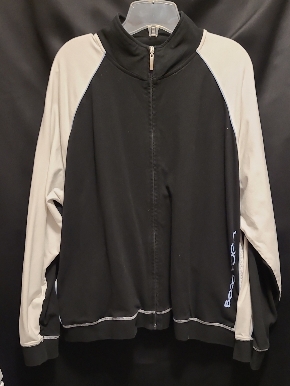 Vintage Y2k BOCA YOGA Black & Cream Women's Full-Zip Jacket 2X
